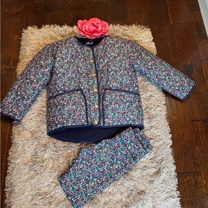 Crewcut Floral Reversible Quilted Sherpa Jacket & Matching Leggings. Size M